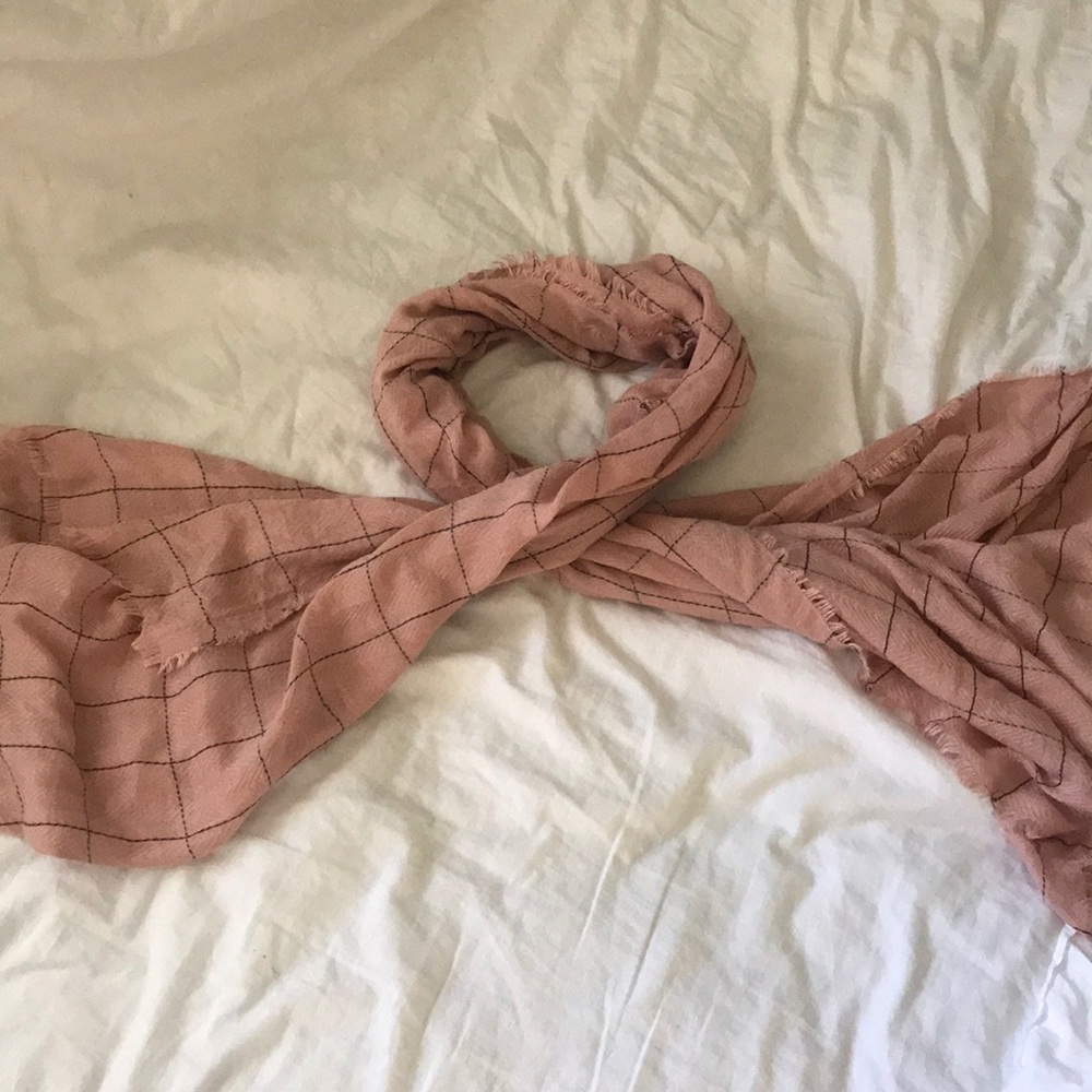 Light Pink Black Squared Scarf
